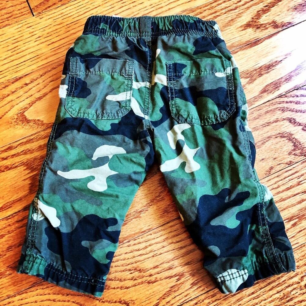 Old Navy Camo Green Jersey Lined Casual Pants Baby Boy Size  3-6 Months